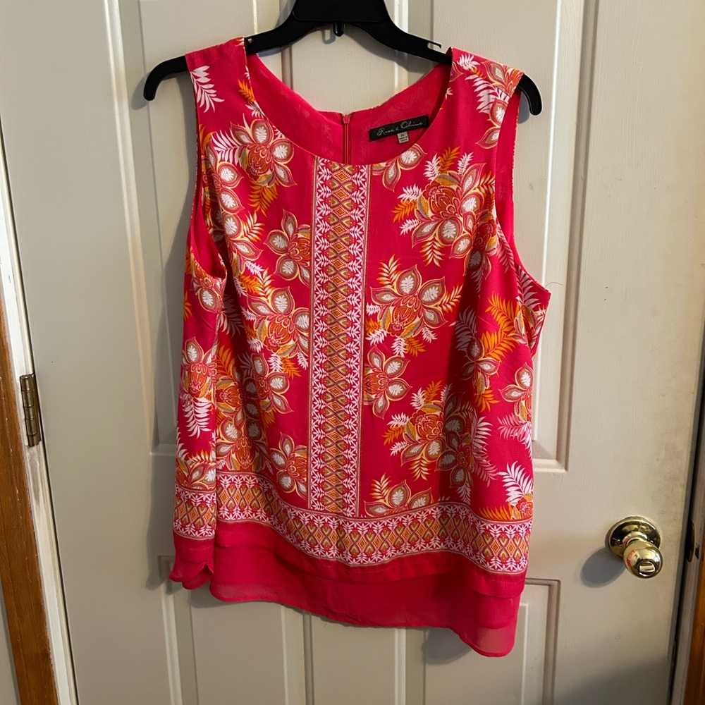 Rose & Olive pink and orange 2X tunic